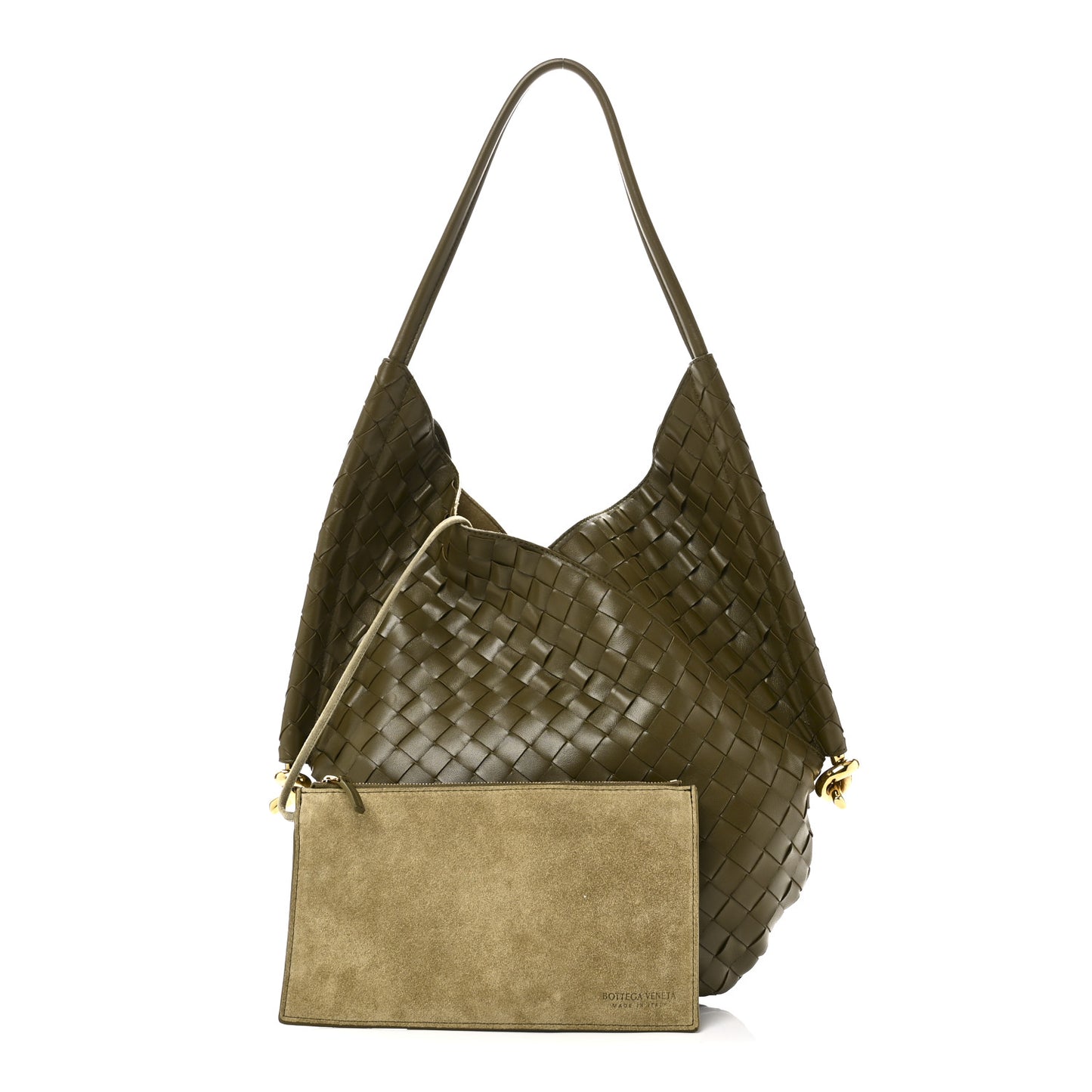 Nappa Intrecciato Medium Solstice Hobo Mud