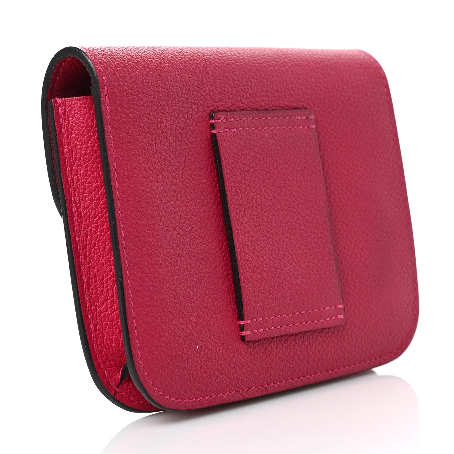 Hermes Evercolor Bi-Color Constance Slim Wallet Framboise Rouge Sellier 4 of 7