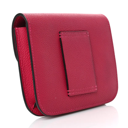 Hermes Evercolor Bi-Color Constance Slim Wallet Framboise Rouge Sellier 4 of 7