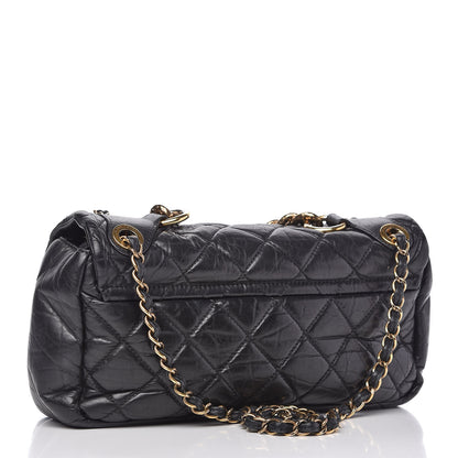 Chanel Aged Calfskin Quilted Medium Pondichery Flap Black 2 of 10