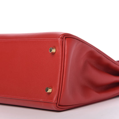 Hermes Evercolor Kelly Retourne 32 Rouge Casaque 7 of 10