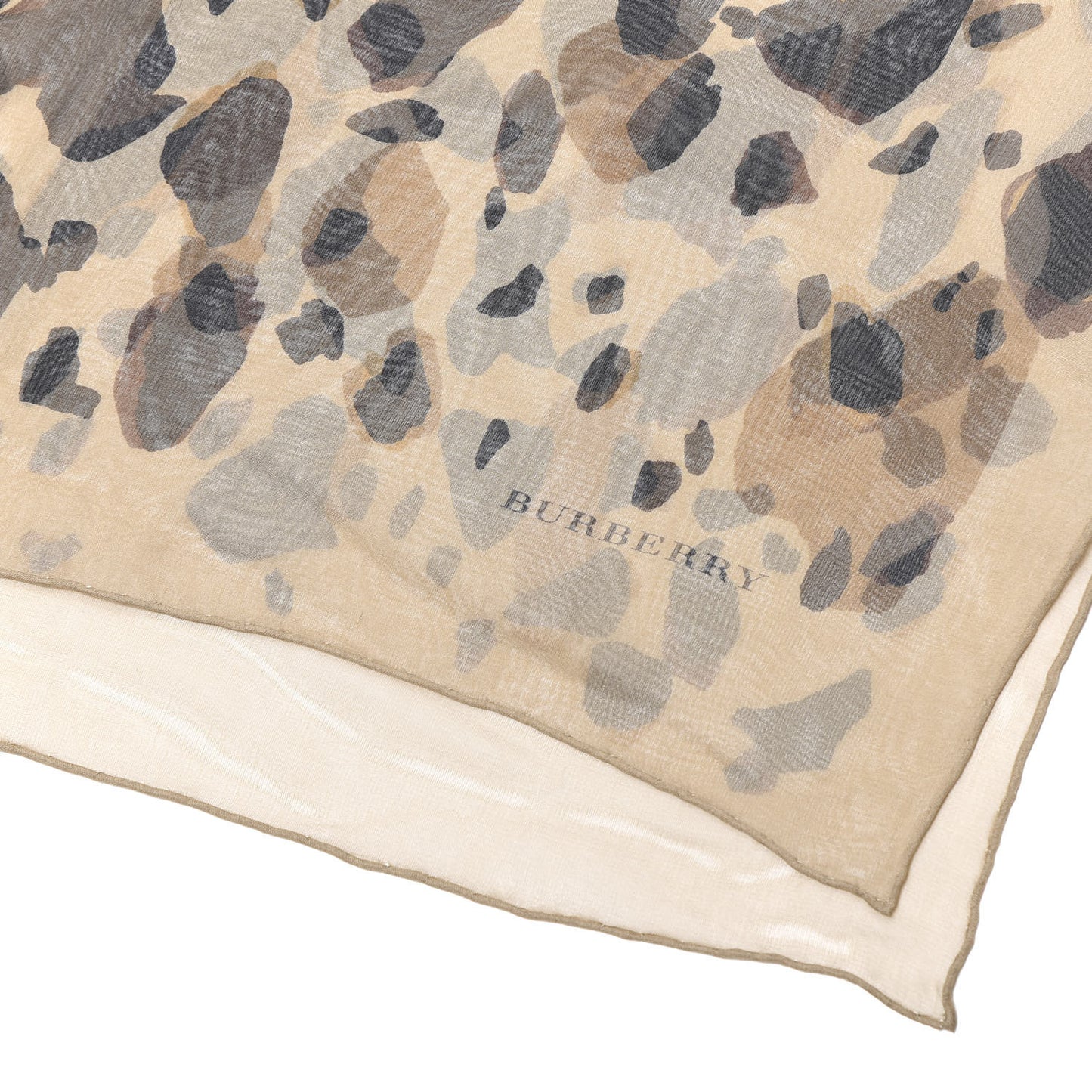 Silk Animal Print Scarf Camel