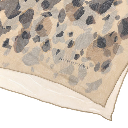 Burberry Silk Animal Print Scarf Camel 3 of 5