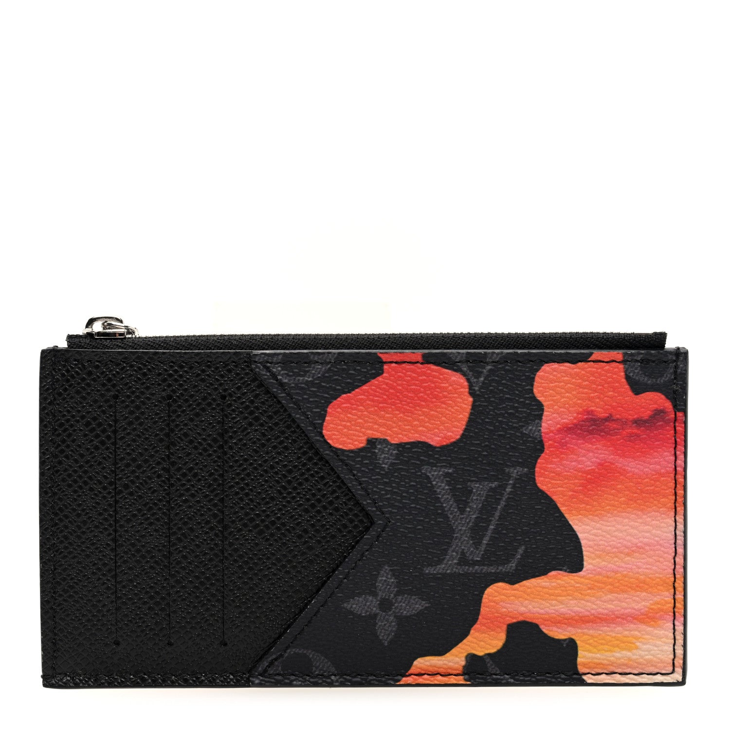 Louis Vuitton Monogram Eclipse Sunset Taiga Coin Card Holder 1 of 5