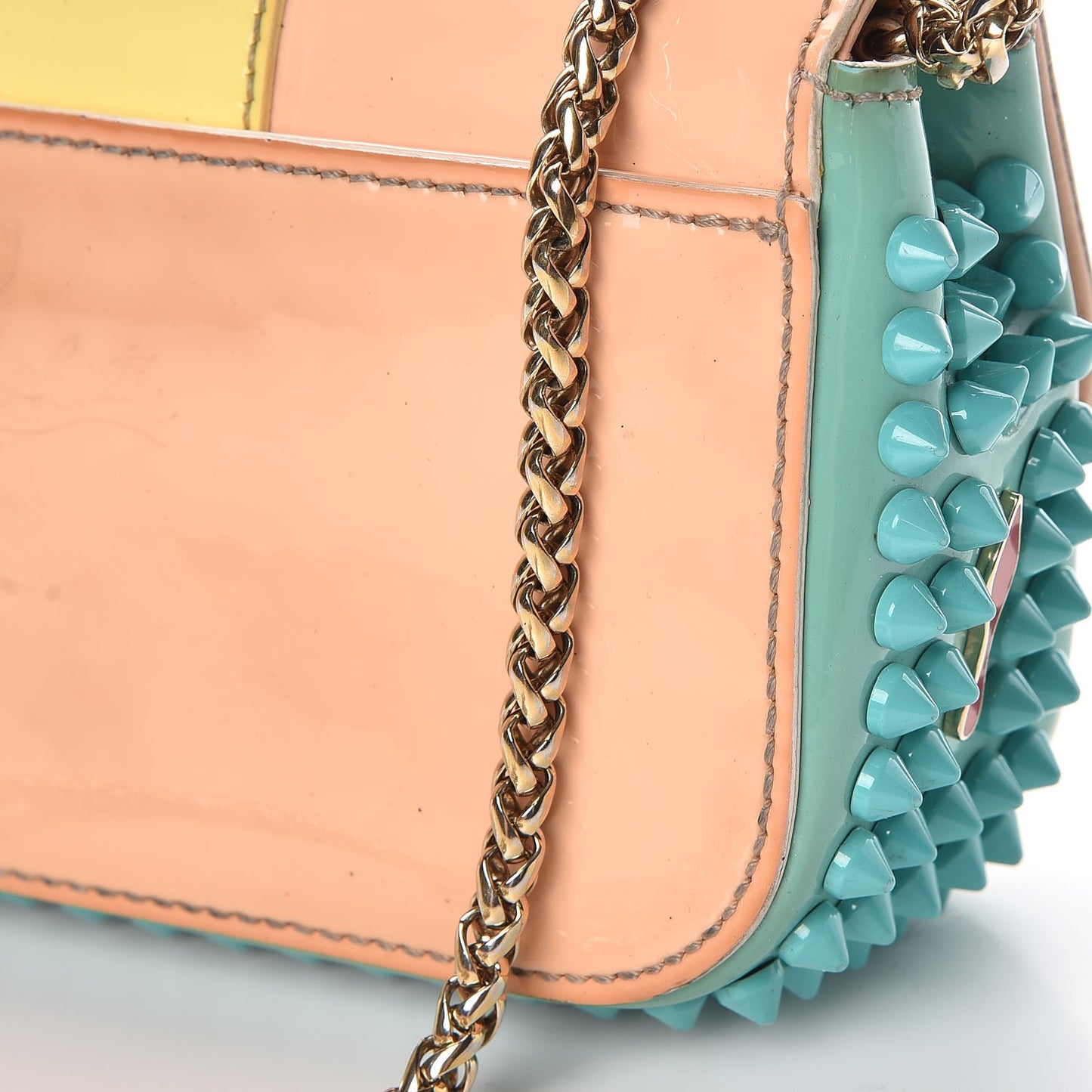Patent Spiked Sweety Charity Crossbody Bag Multicolor