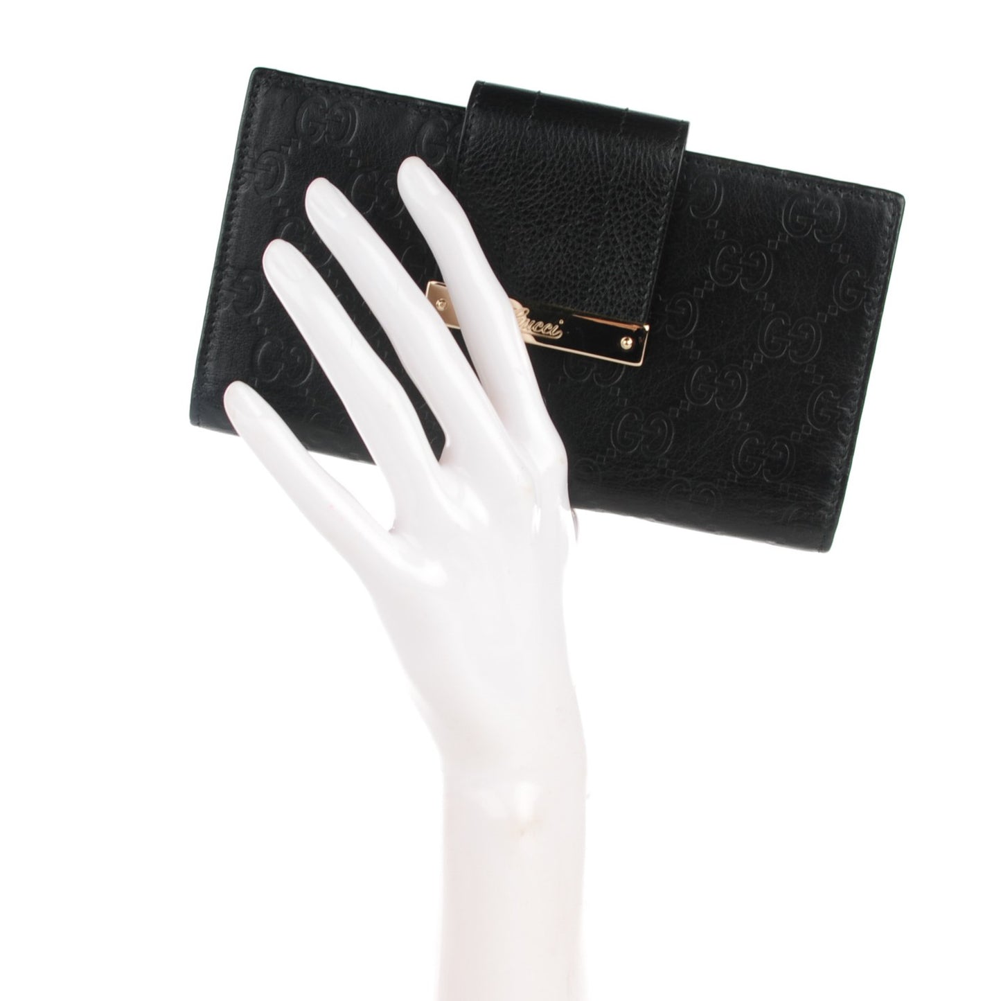 Guccissima Ladies Web Long Wallet Black