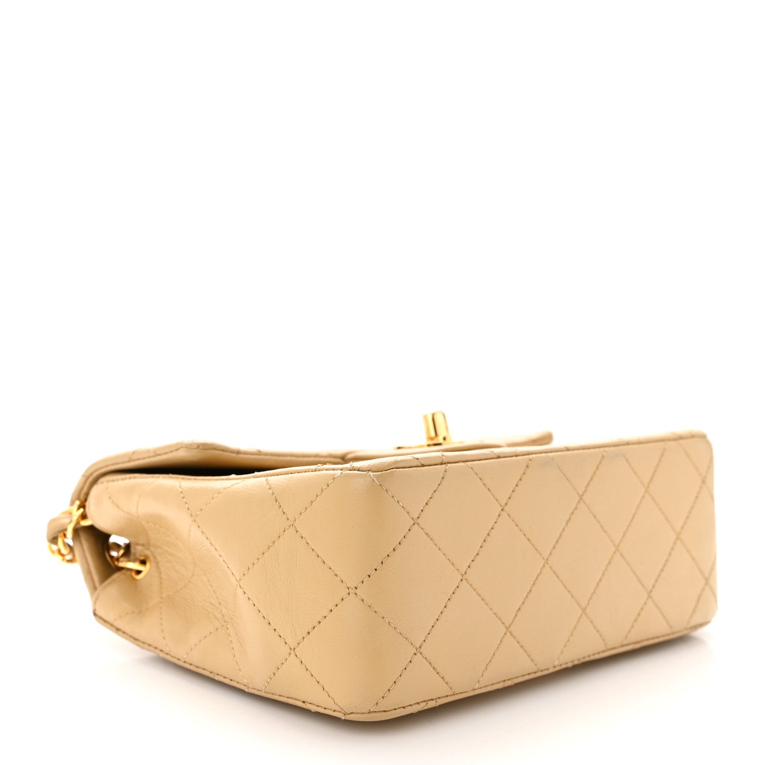 Chanel Lambskin Quilted Mini Square Flap Beige 4 of 10