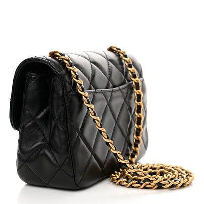 Chanel Shiny Lambskin Quilted Mini Maxi CC Flap Black 3 of 13