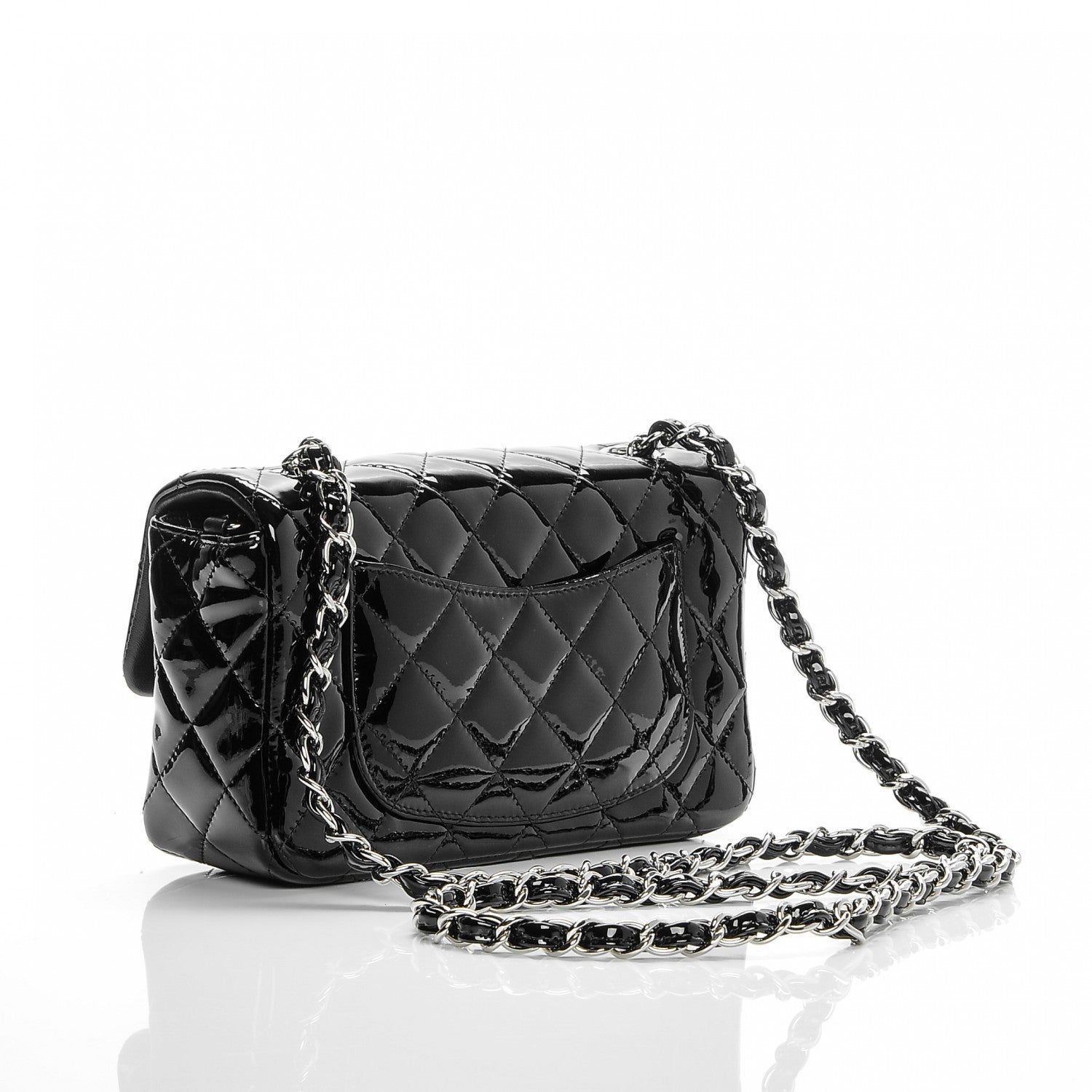Chanel Patent Calfskin Quilted Mini Rectangular Flap Black 3 of 7
