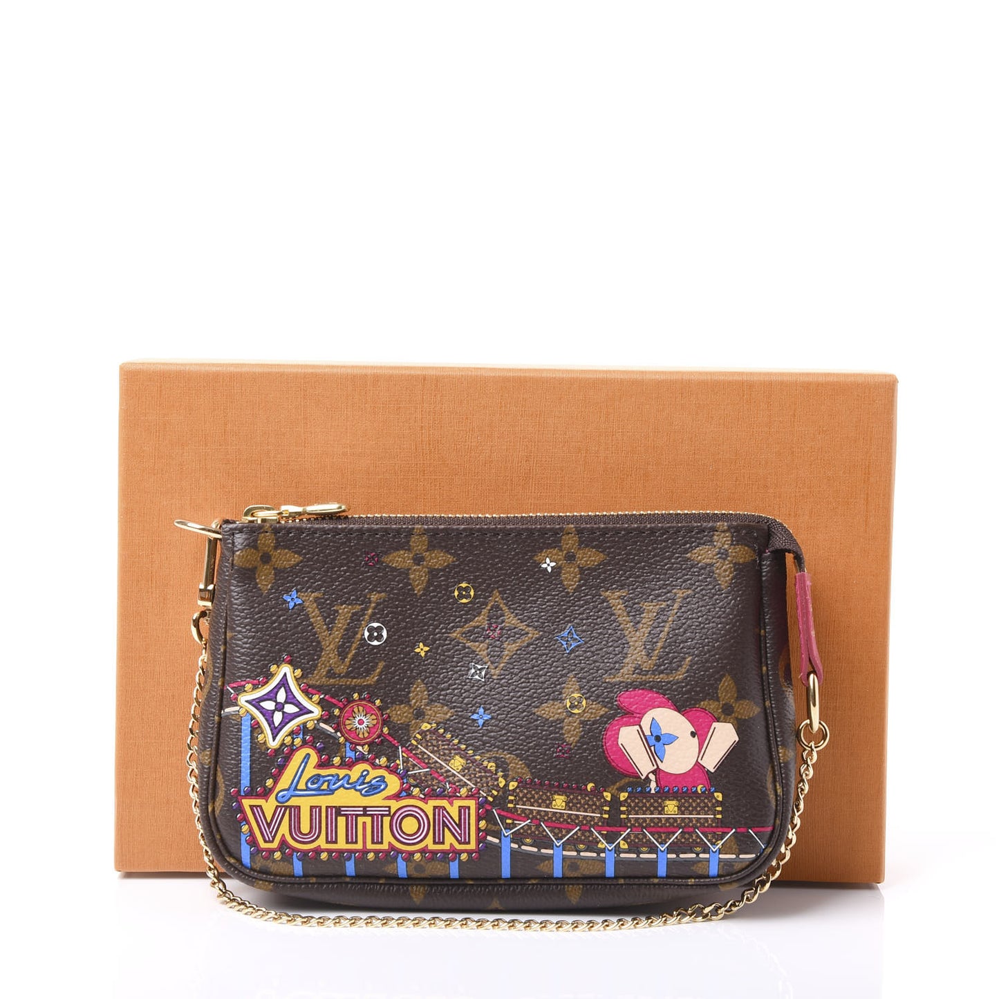 Monogram 2020 Christmas Animation Roller Coaster Mini Pochette Accessories Pivoine