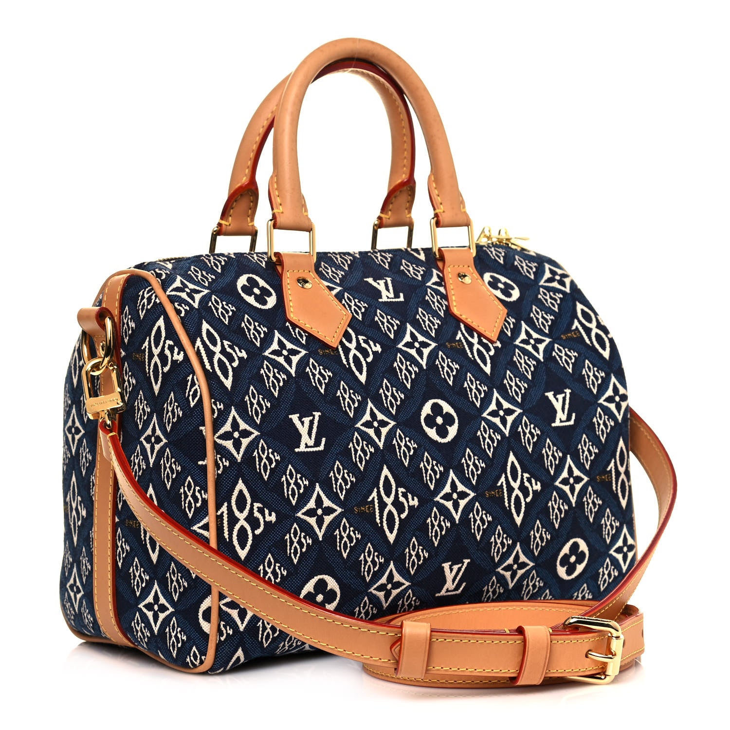 Louis Vuitton Jacquard Since 1854 Speedy Bandouliere 25 Blue 2 of 13