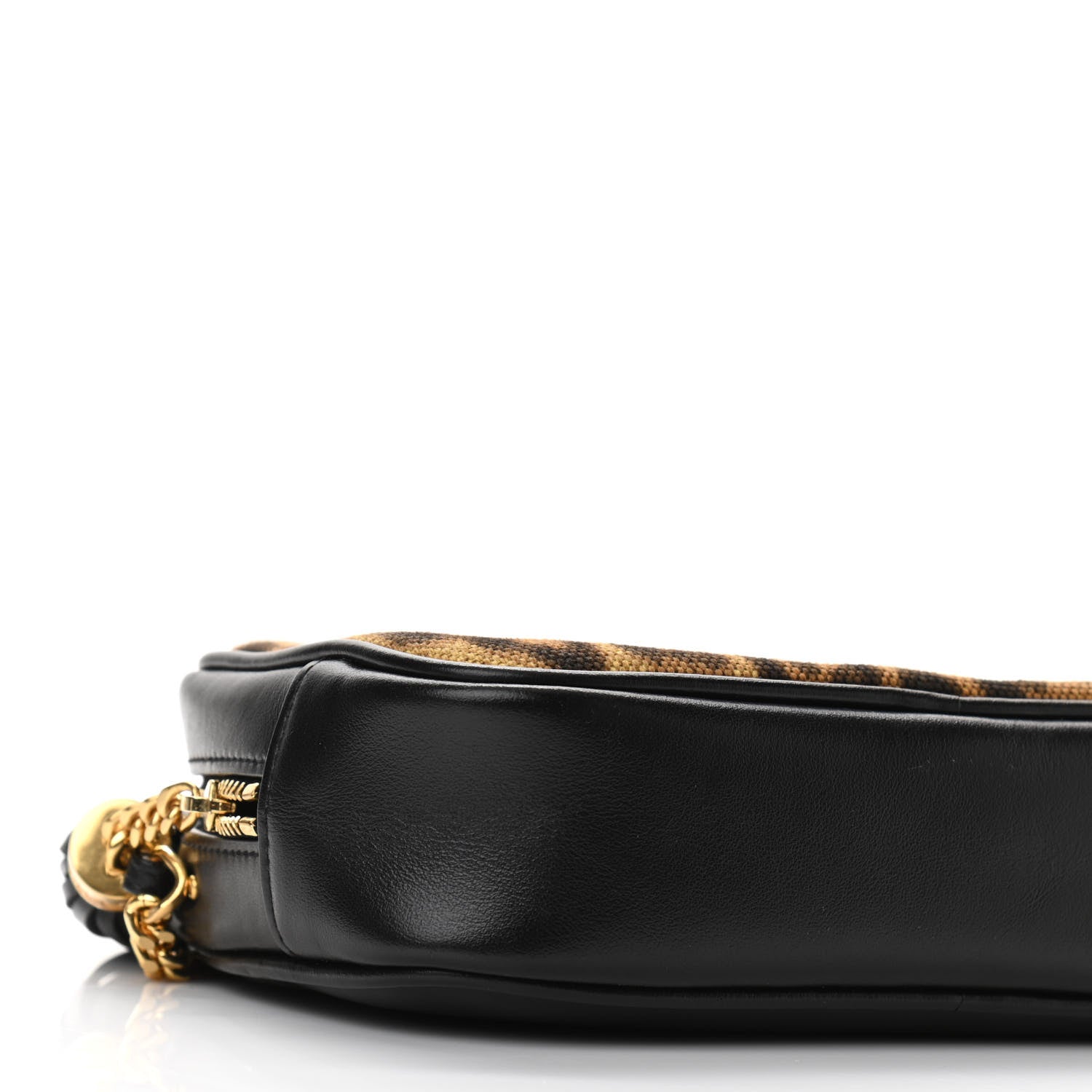 Saint Laurent Canvas Calfskin Leopard Print Monogram Mini Lou Camera Bag Brown 9 of 11