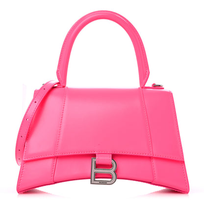 Balenciaga Shiny Box Calfskin Small Hourglass Top Handle Bag Hot Pink 1 of 17