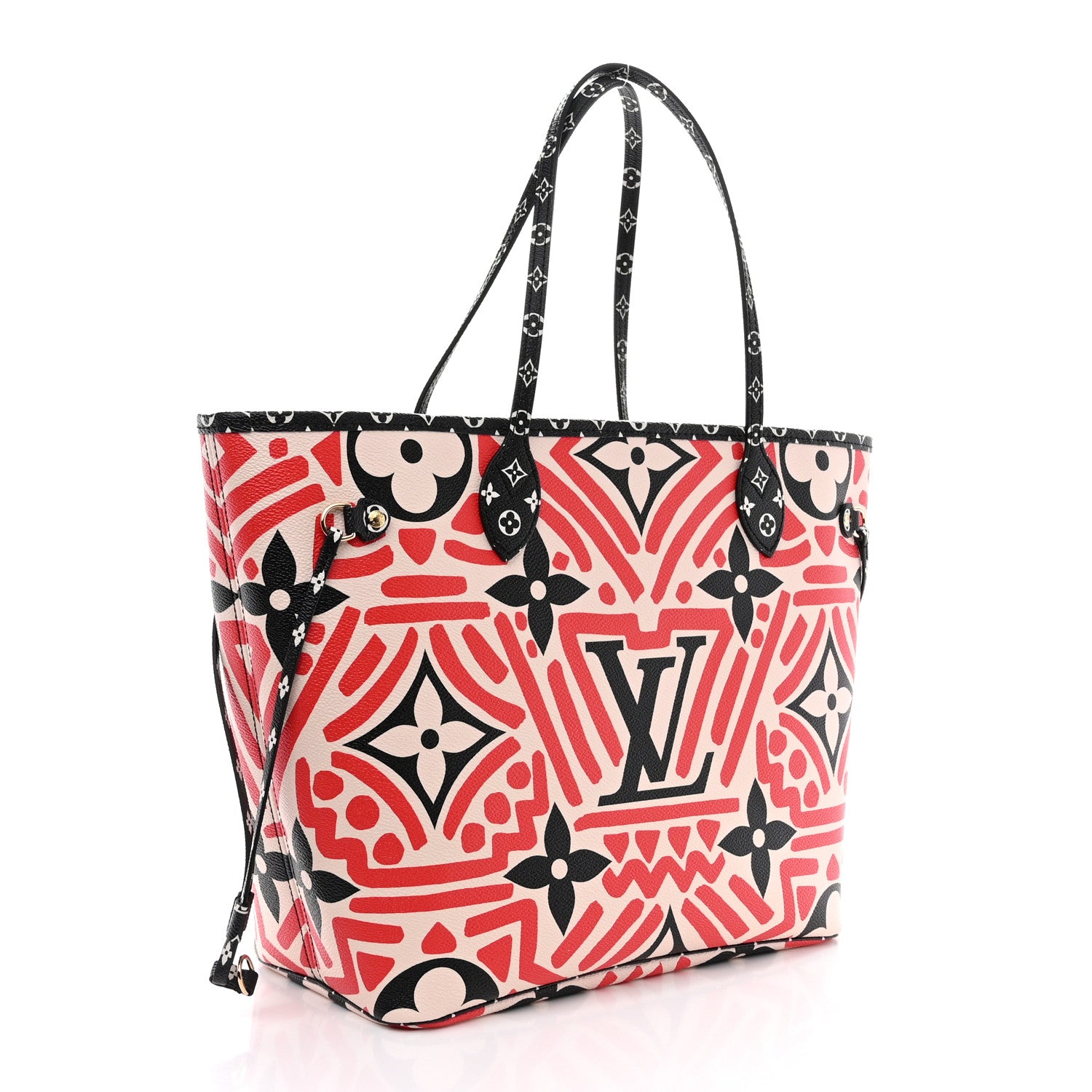 Louis Vuitton LOUIS VUITTON Monogram Giant Crafty Neverfull MM Creme Rouge Black 4 of 11