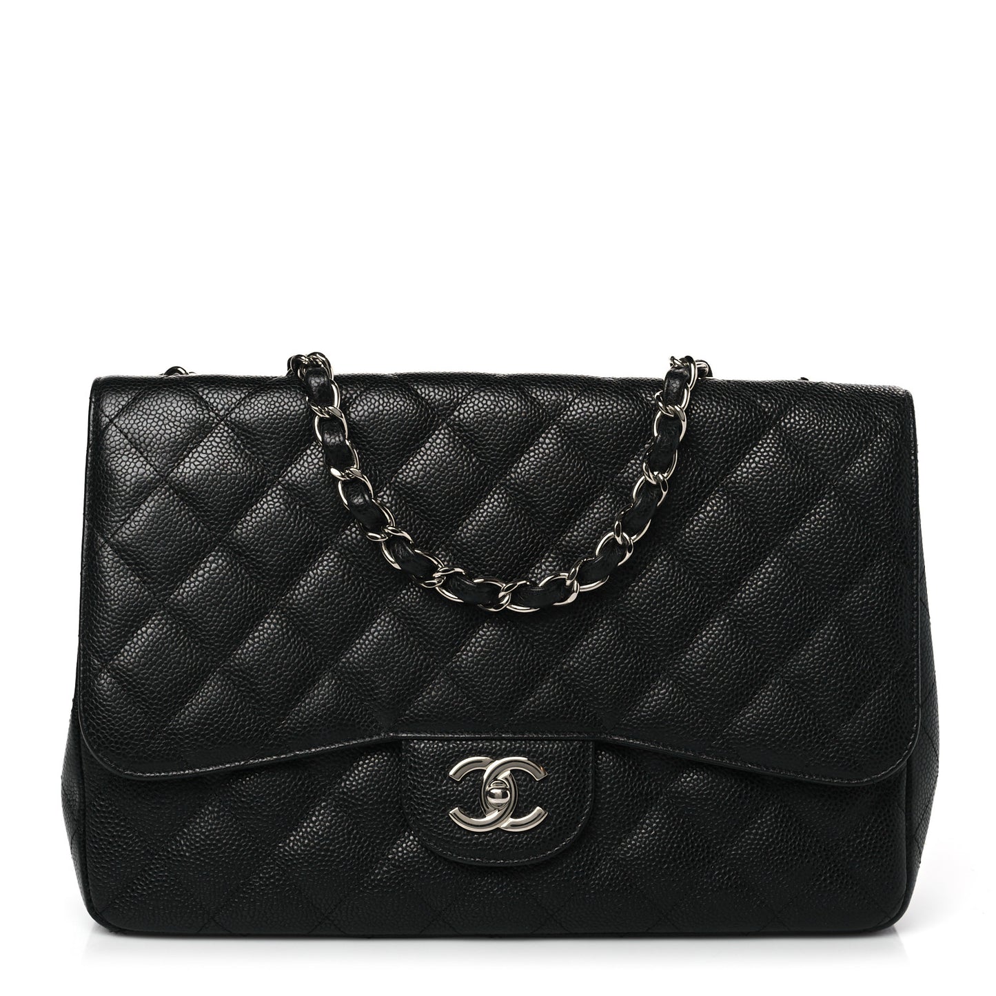 Caviar Quilted Jumbo Single Flap Black
