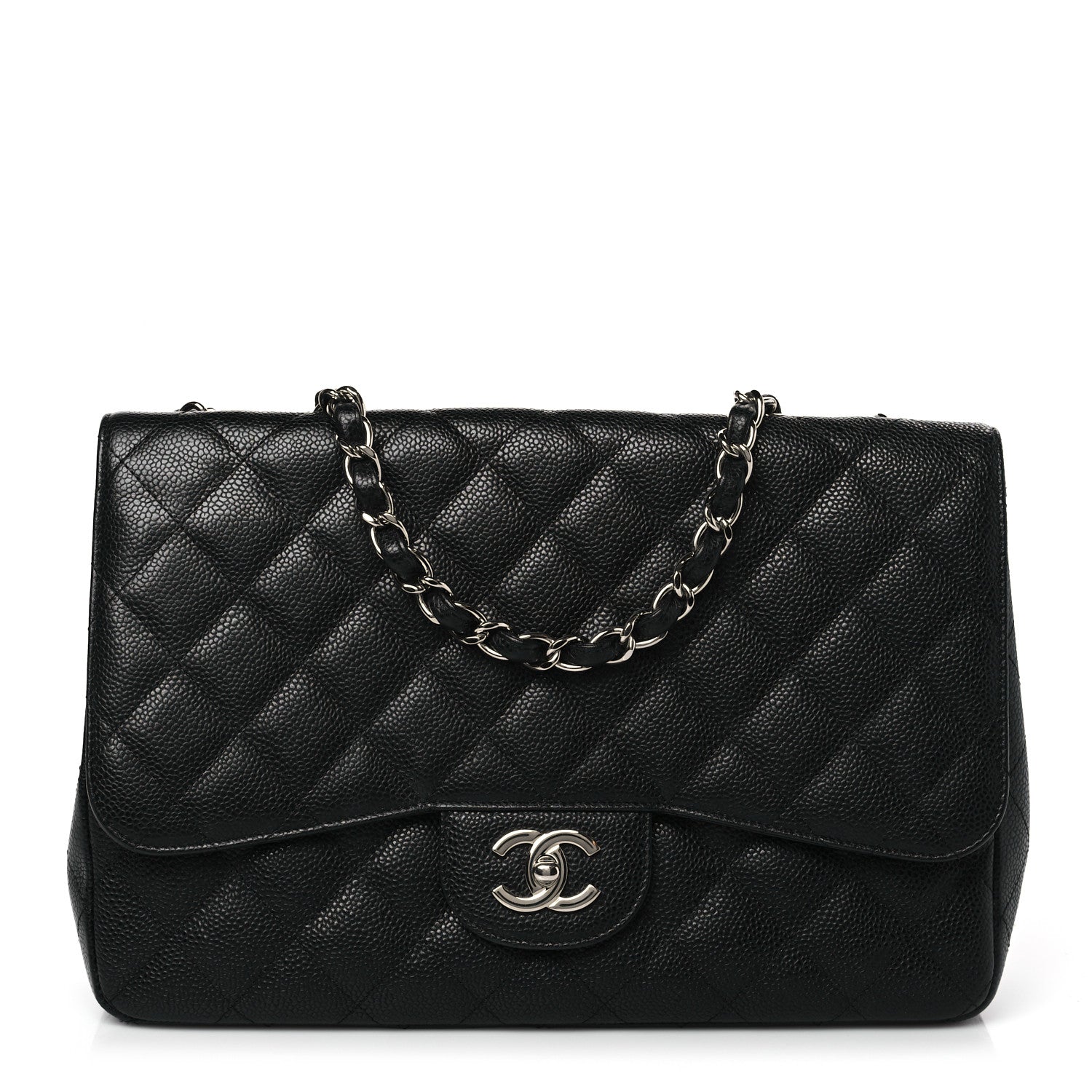 Chanel Caviar Quilted Jumbo Single Flap Black 1 of 9