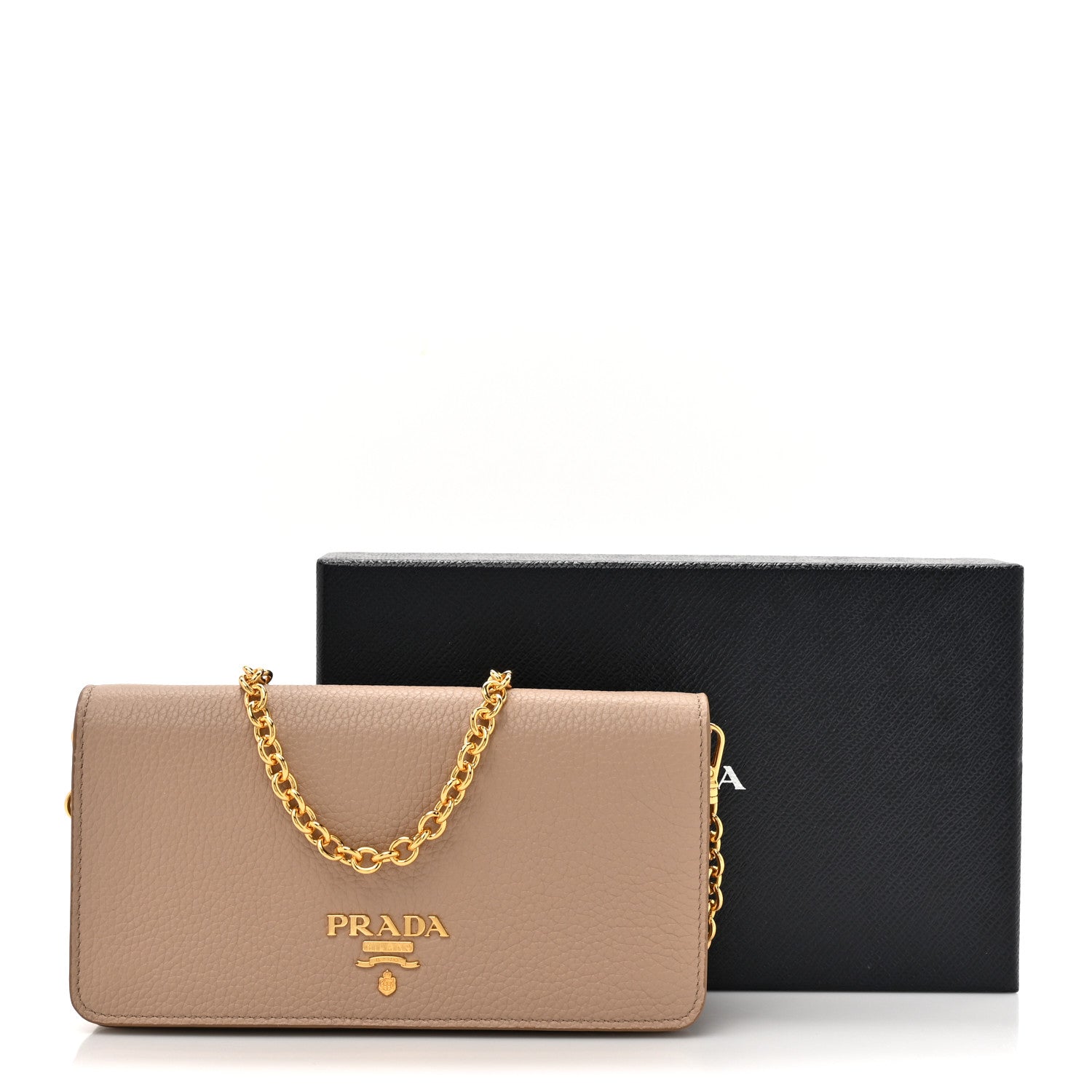 Prada Vitello Daino Metal Chain Wallet Cammeo 16 of 16