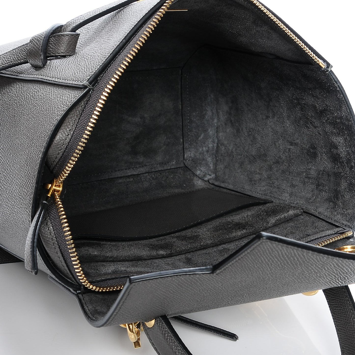Baby Grained Calfskin Micro Belt Bag Grey