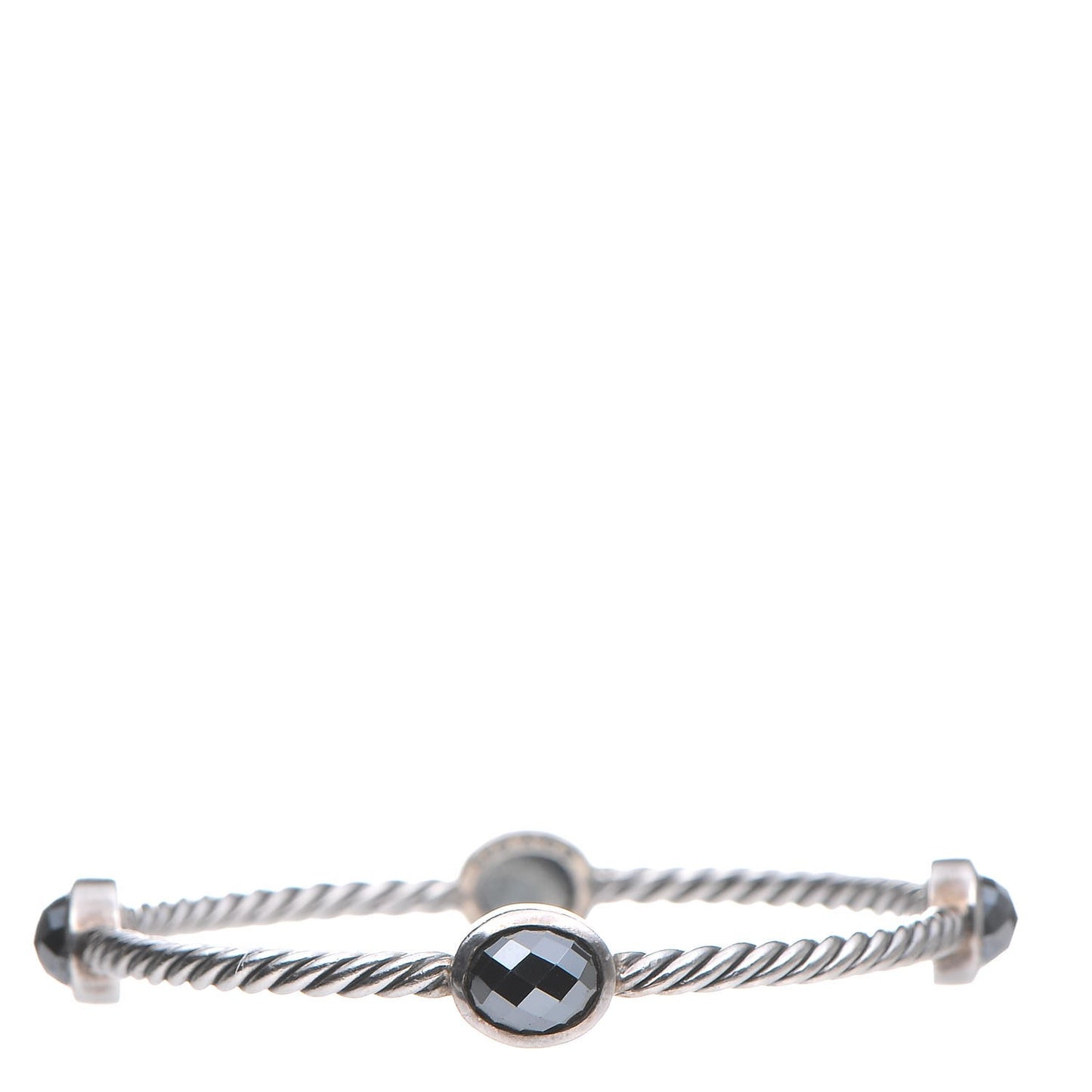Sterling Silver Hematine 3mm Color Classics Four Station Bangle Bracelet