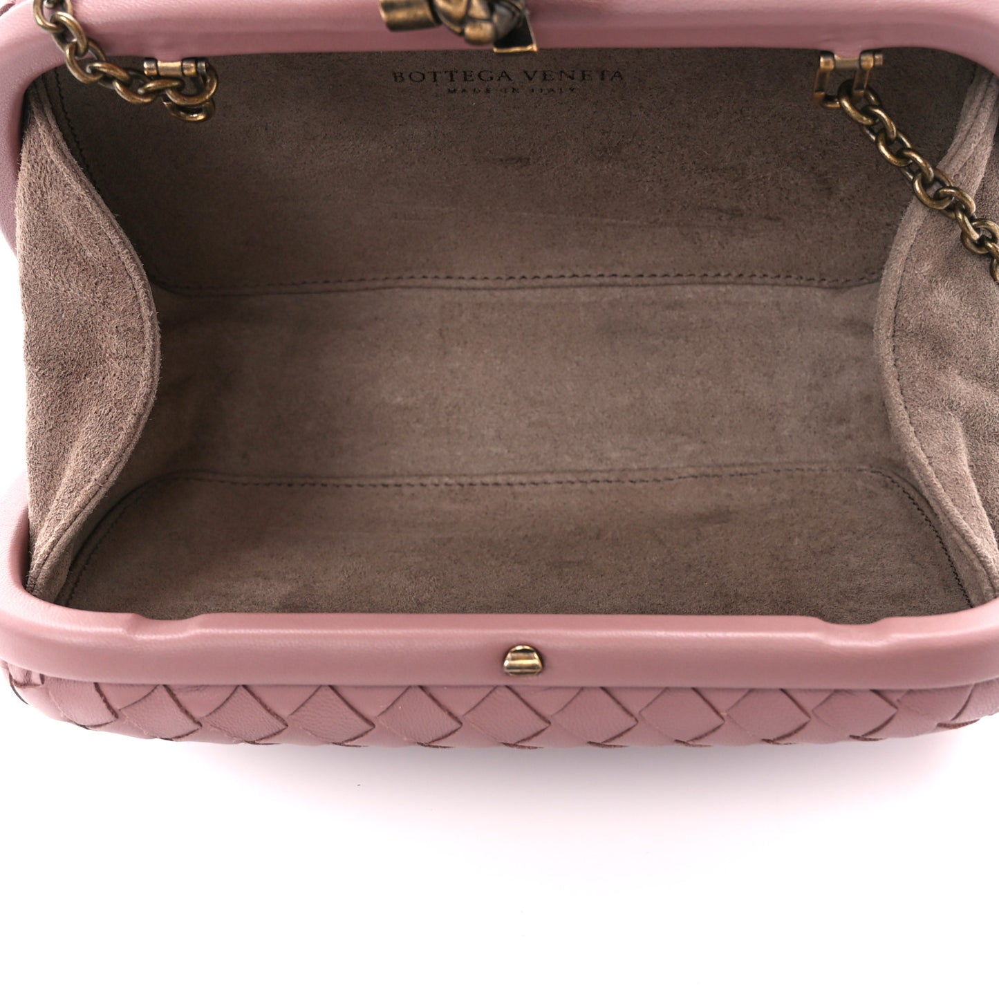 Nappa Intrecciato Chain Knot Clutch Watteau
