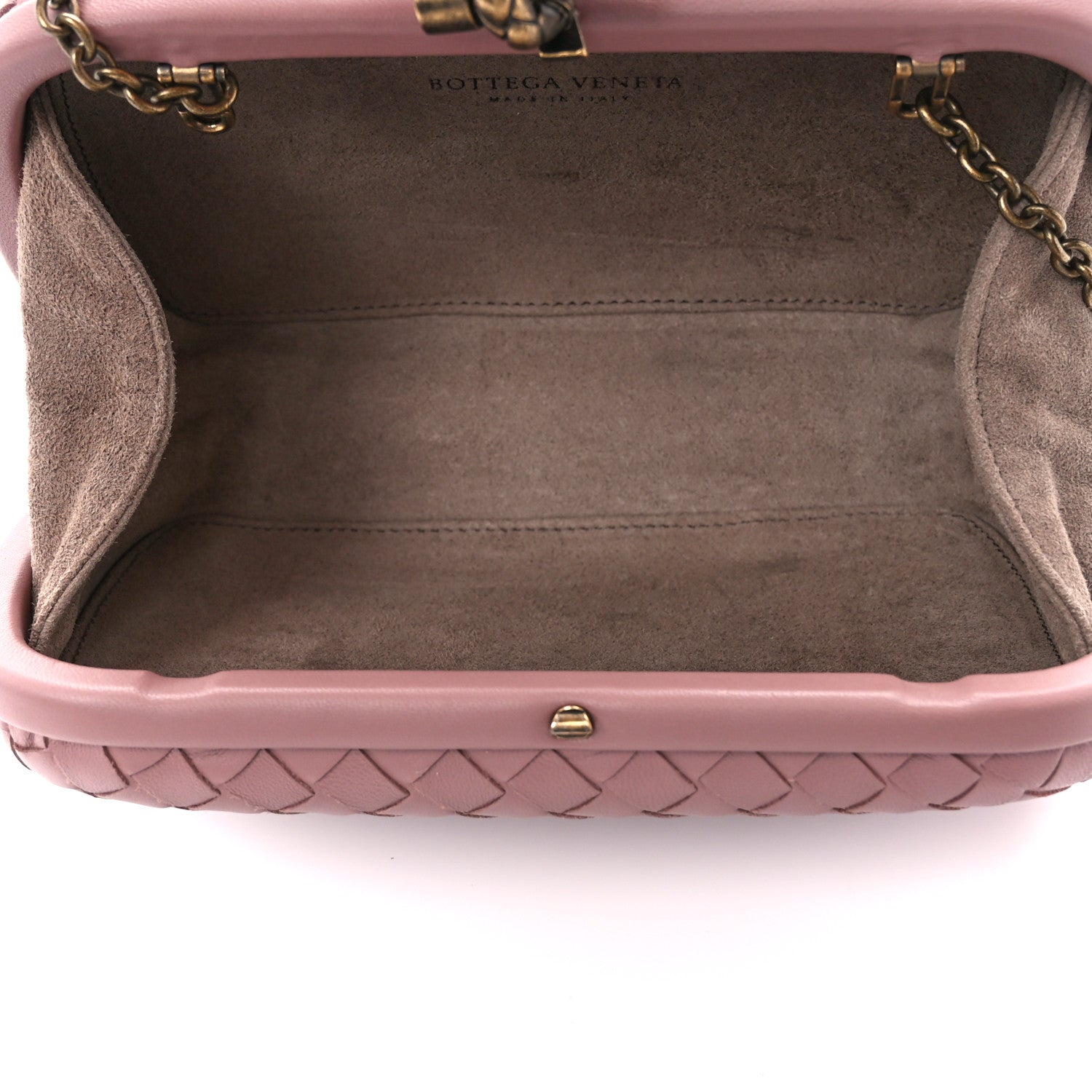 Bottega Veneta Nappa Intrecciato Chain Knot Clutch Watteau 5 of 9