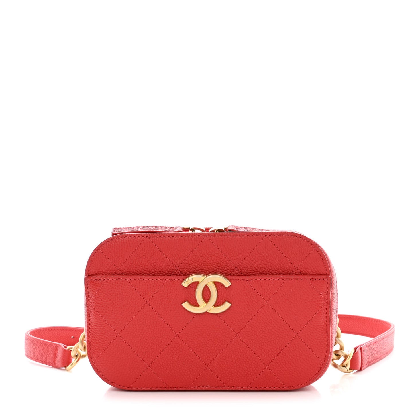 Caviar Quilted Waist Bag Red
