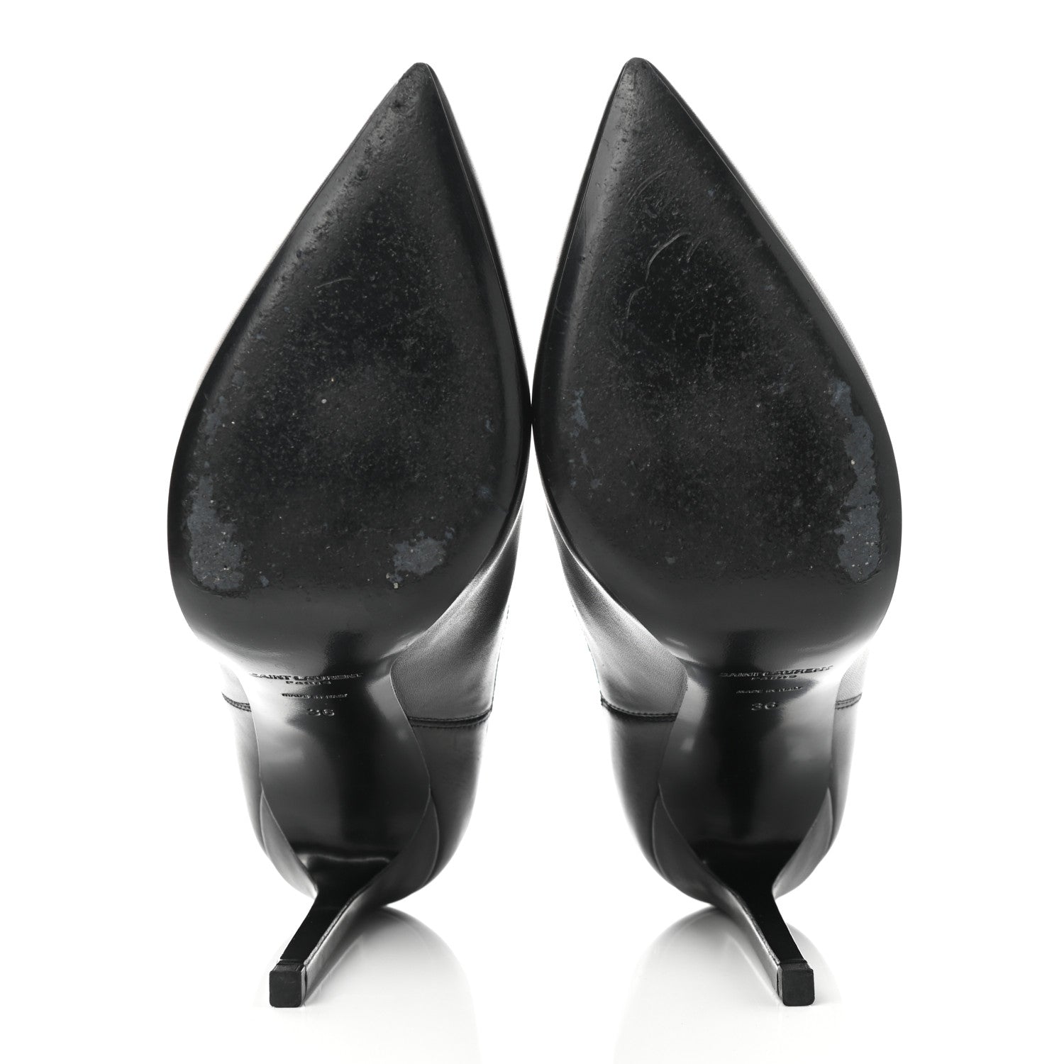 Saint Laurent Calfskin Classic Paris Ela 110 Ankle Boots 36 Black 5 of 9