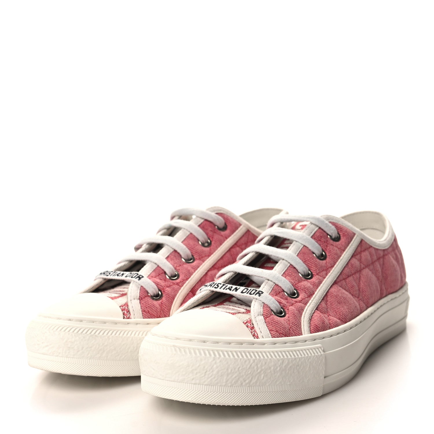 Christian Dior Canvas Walk 'N' Dior Low Top Sneakers 37 Taffy Pink 3 of 9