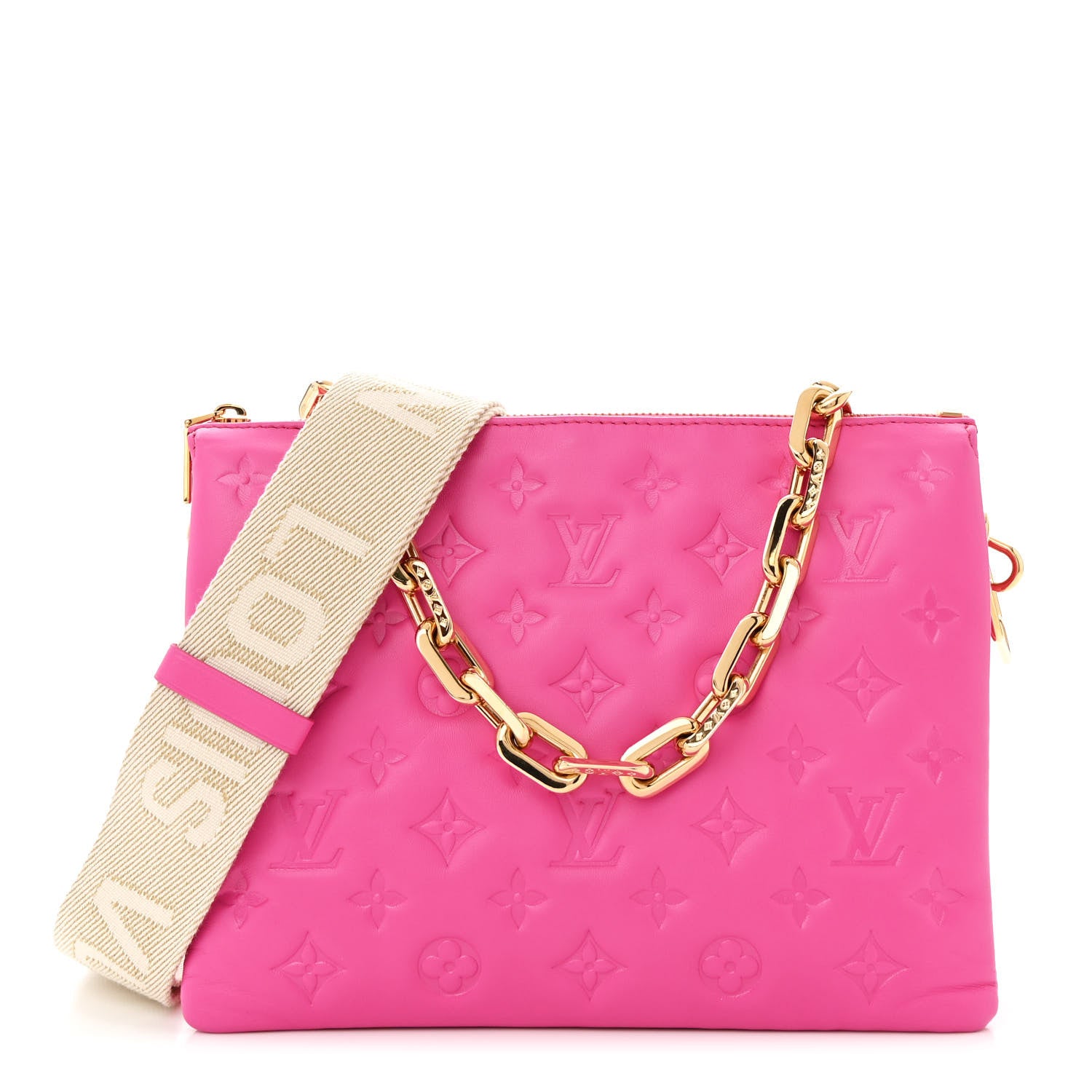 Louis Vuitton Lambskin Embossed Monogram Coussin PM Rose Miami 1 of 12