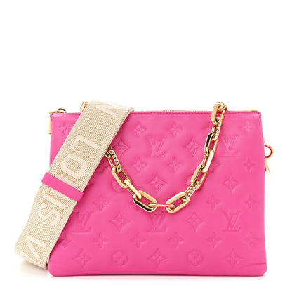 Louis Vuitton Lambskin Embossed Monogram Coussin PM Rose Miami 1 of 12