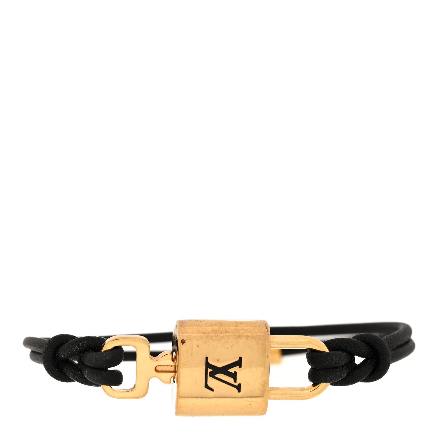Louis Vuitton Calfskin LV Padlock Bracelet Black 1 of 4