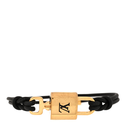 Louis Vuitton Calfskin LV Padlock Bracelet Black 1 of 4