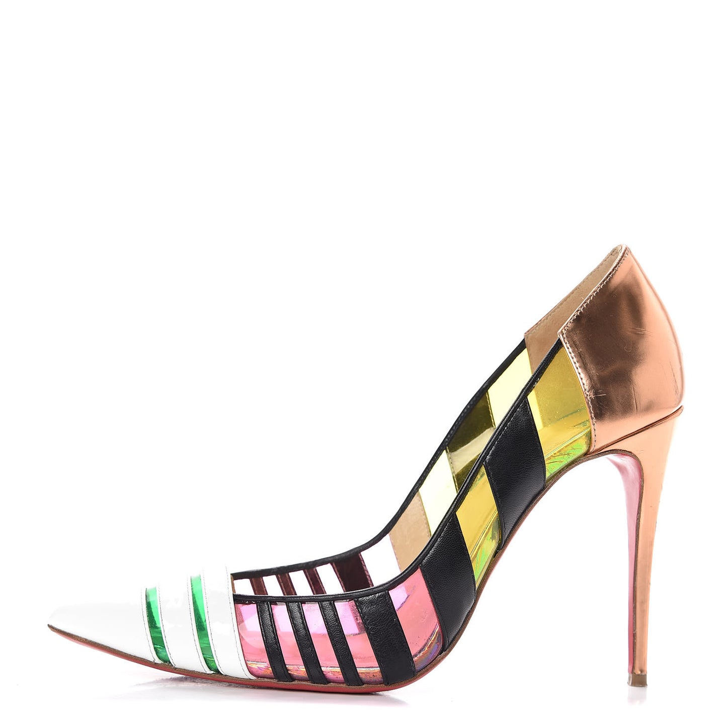 PVC Patent Metallic Calfskin Brandy 100 Pumps 38 Multicolor