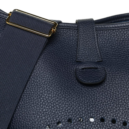 Hermes Taurillon Clemence Evelyne III PM Bleu Nuit 9 of 10