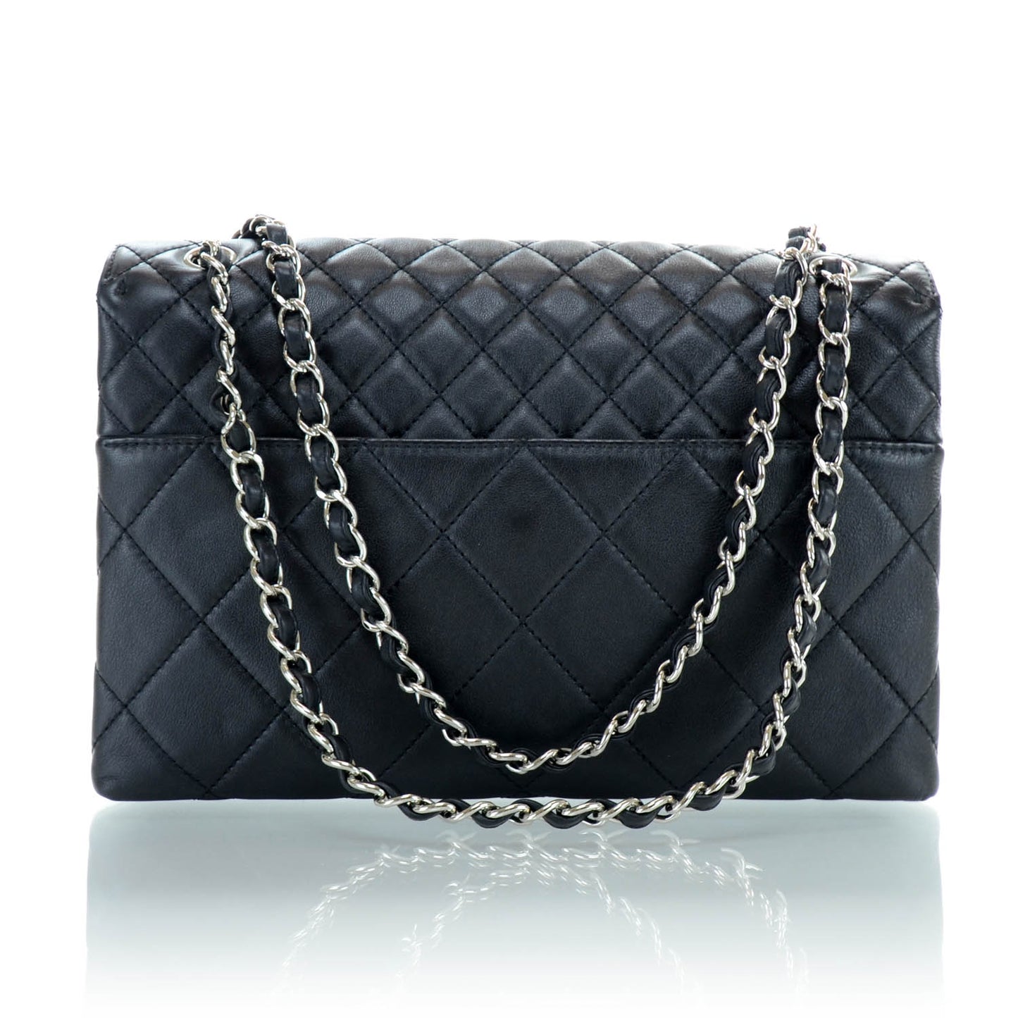 Leather Quilted In the Business Flap Bag Black