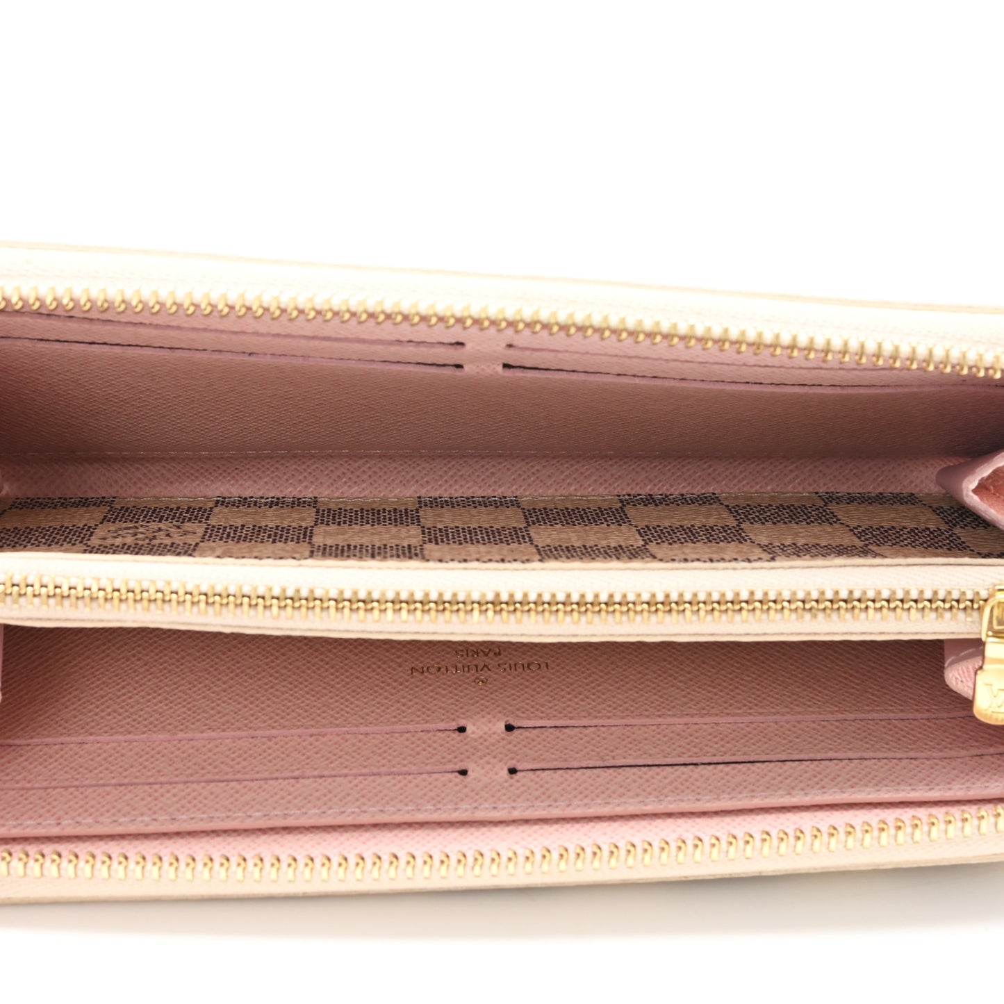 Damier Azur Clemence Wallet Rose Ballerine