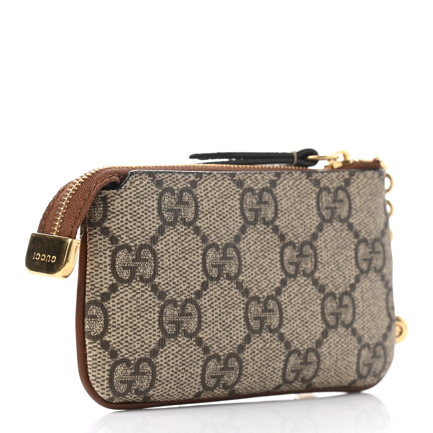 GG Supreme Monogram Key Case Brown