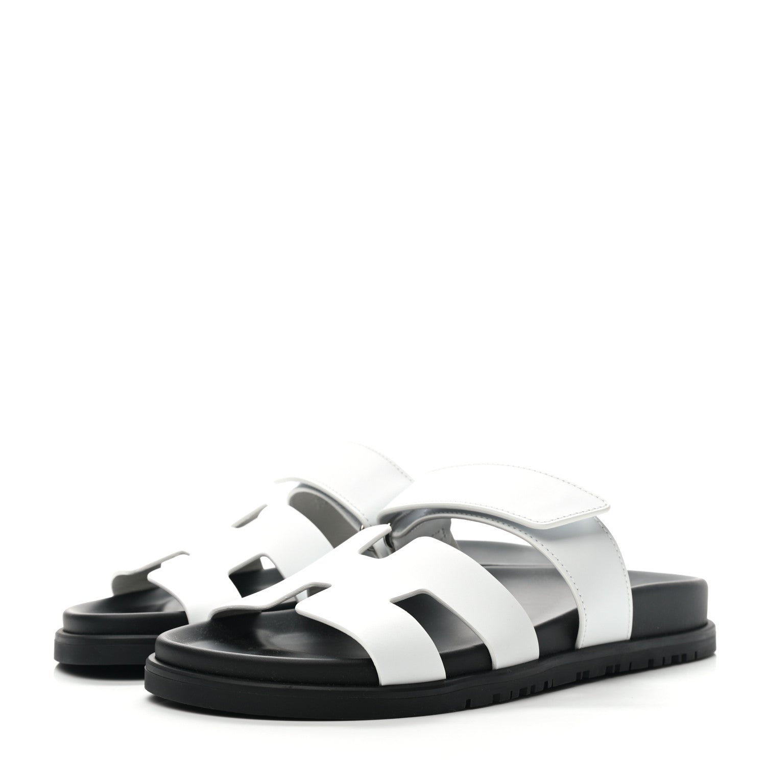 Hermes Calfskin Womens Chypre Sandals 36.5 White 3 of 9