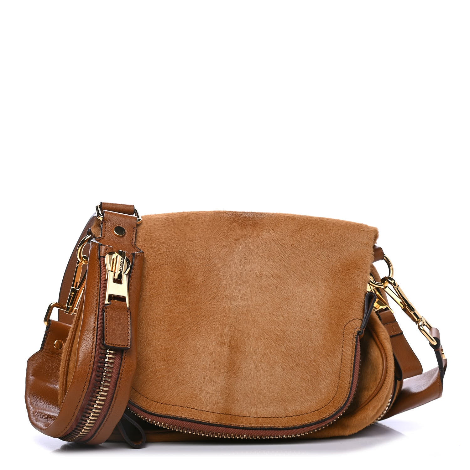 Tom Ford Calfskin Calf Hair Medium Jennifer Toffee 1 of 4