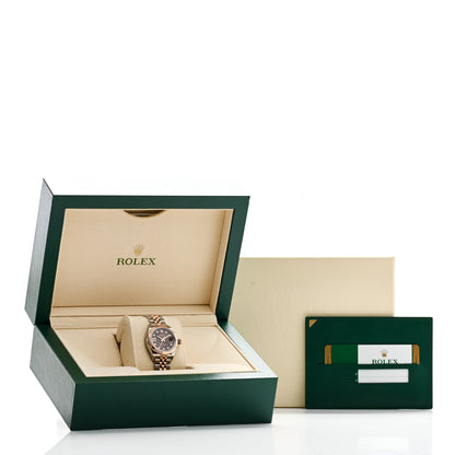 Rolex Stainless Steel 18K Everose Gold Diamond 28mm Oyster Perpetual Datejust Watch Chocolate 279171 5 of 5