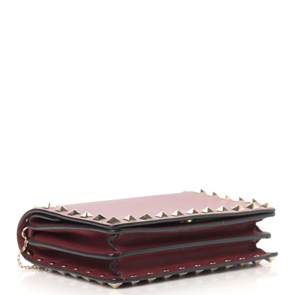 Valentino Garavani Calfskin Rockstud Wallet on Chain Camelia 4 of 13