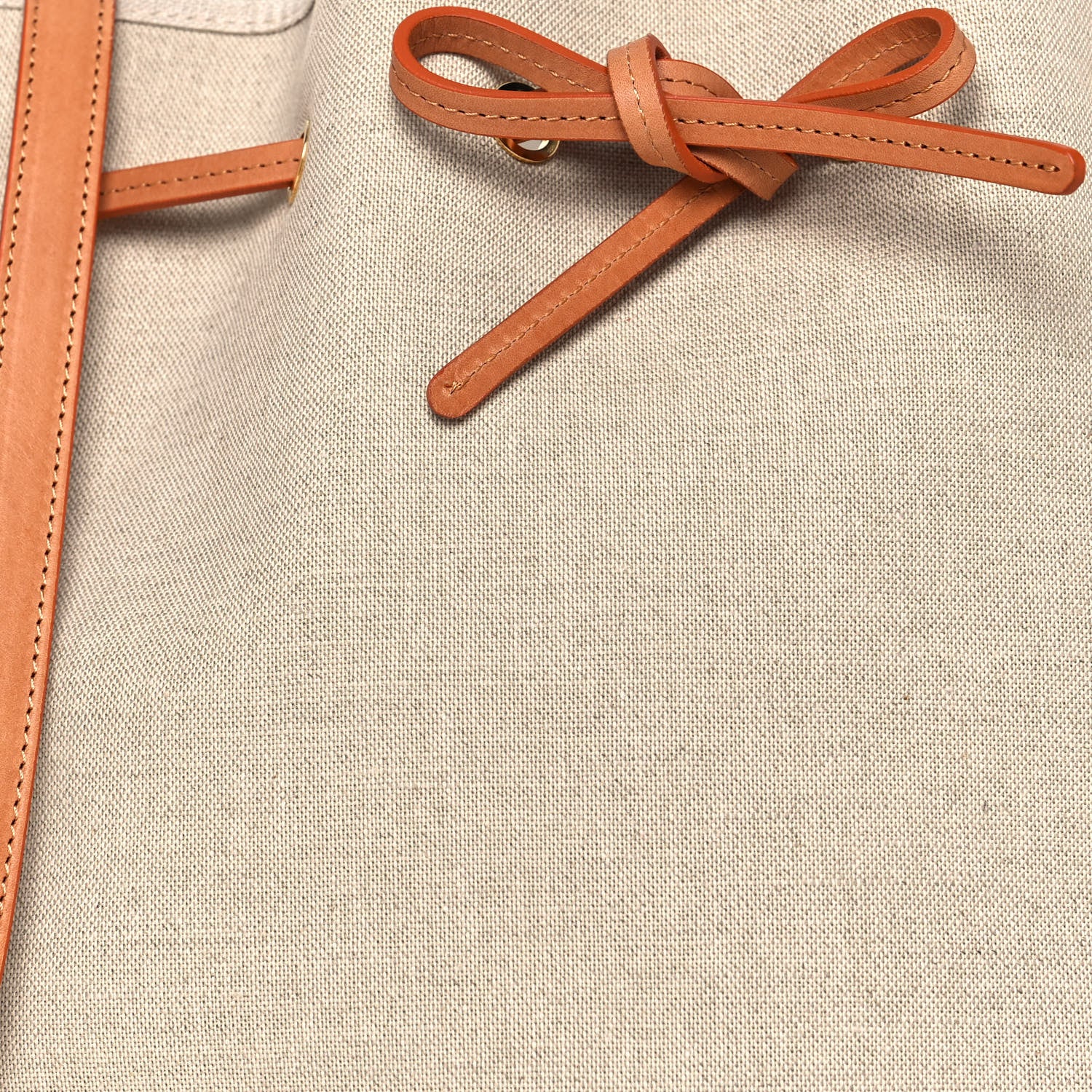 Mansur Gavriel Canvas Calfskin Bucket Bag Creme Cammello 12 of 14