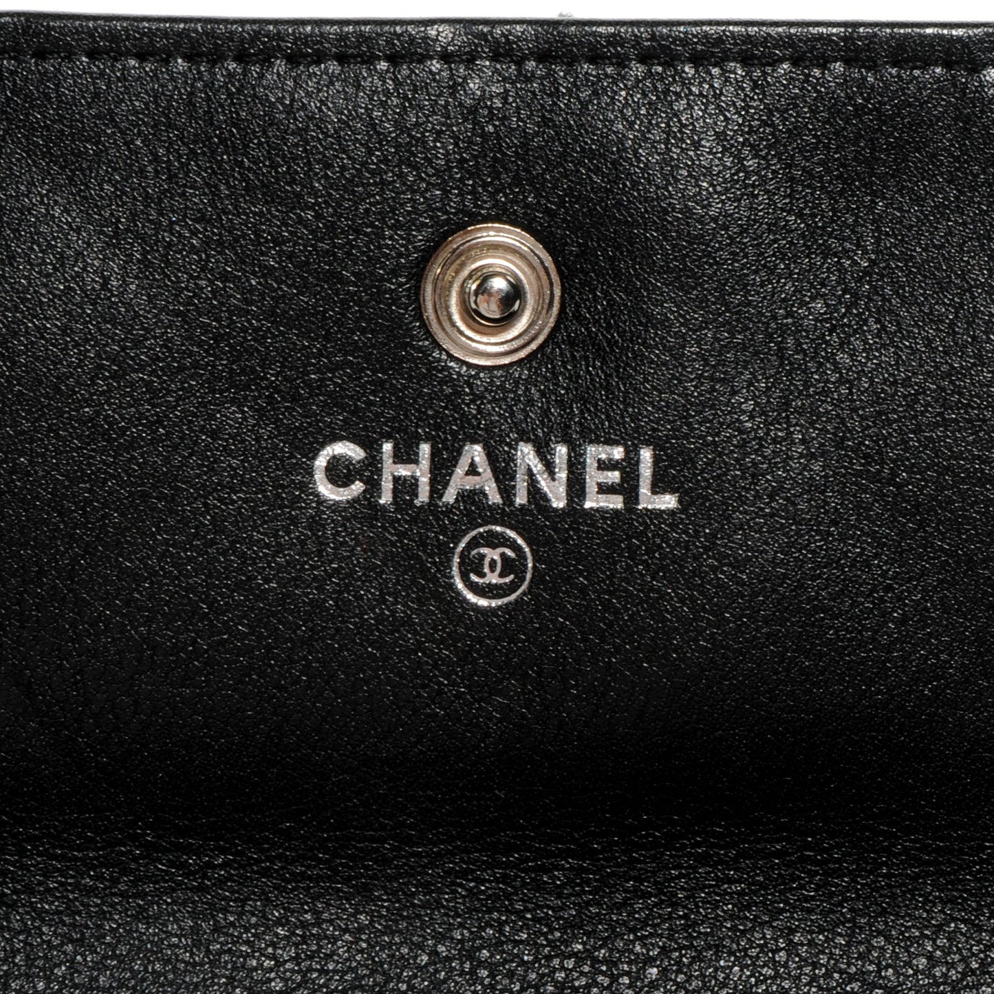Lambskin Diamond Stitched Long Flap Wallet Black