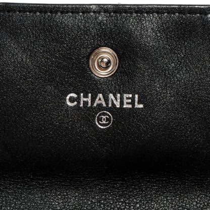 Chanel Lambskin Diamond Stitched Long Flap Wallet Black 7 of 9