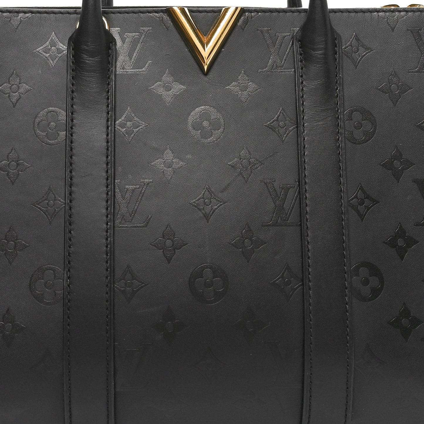 Monogram Cuir Plume Very Tote MM Black