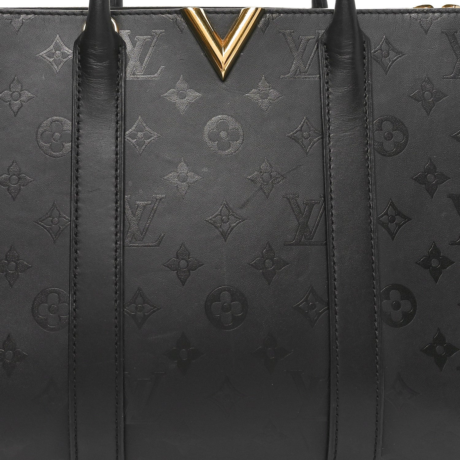 Louis Vuitton Monogram Cuir Plume Very Tote MM Black　 Black 7 of 10