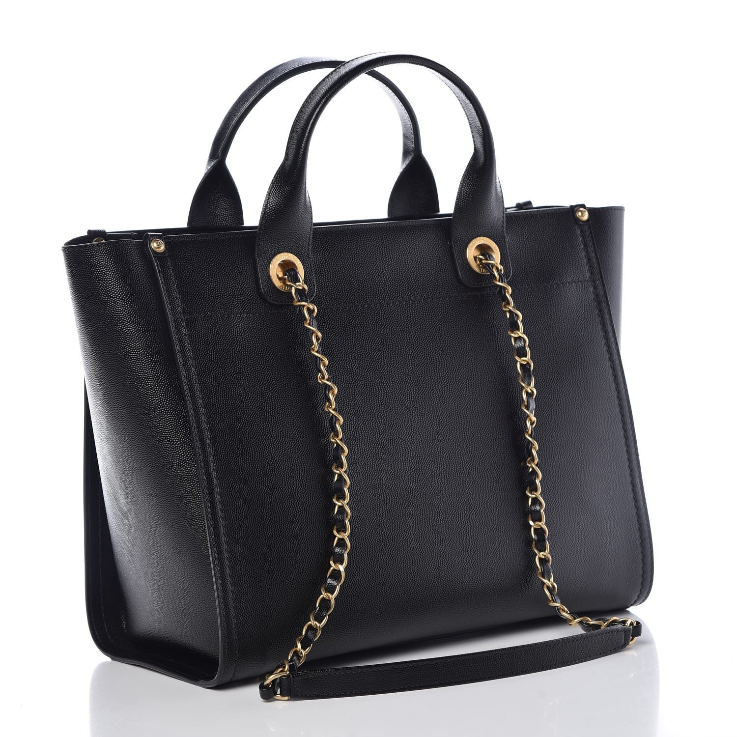 Chanel Caviar Small Studded Deauville Tote Black 4 of 11