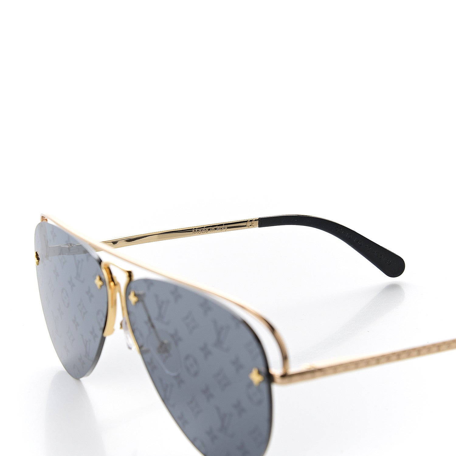 Louis Vuitton Metal Monogram Grease Sunglasses Z1172W Gold 5 of 8