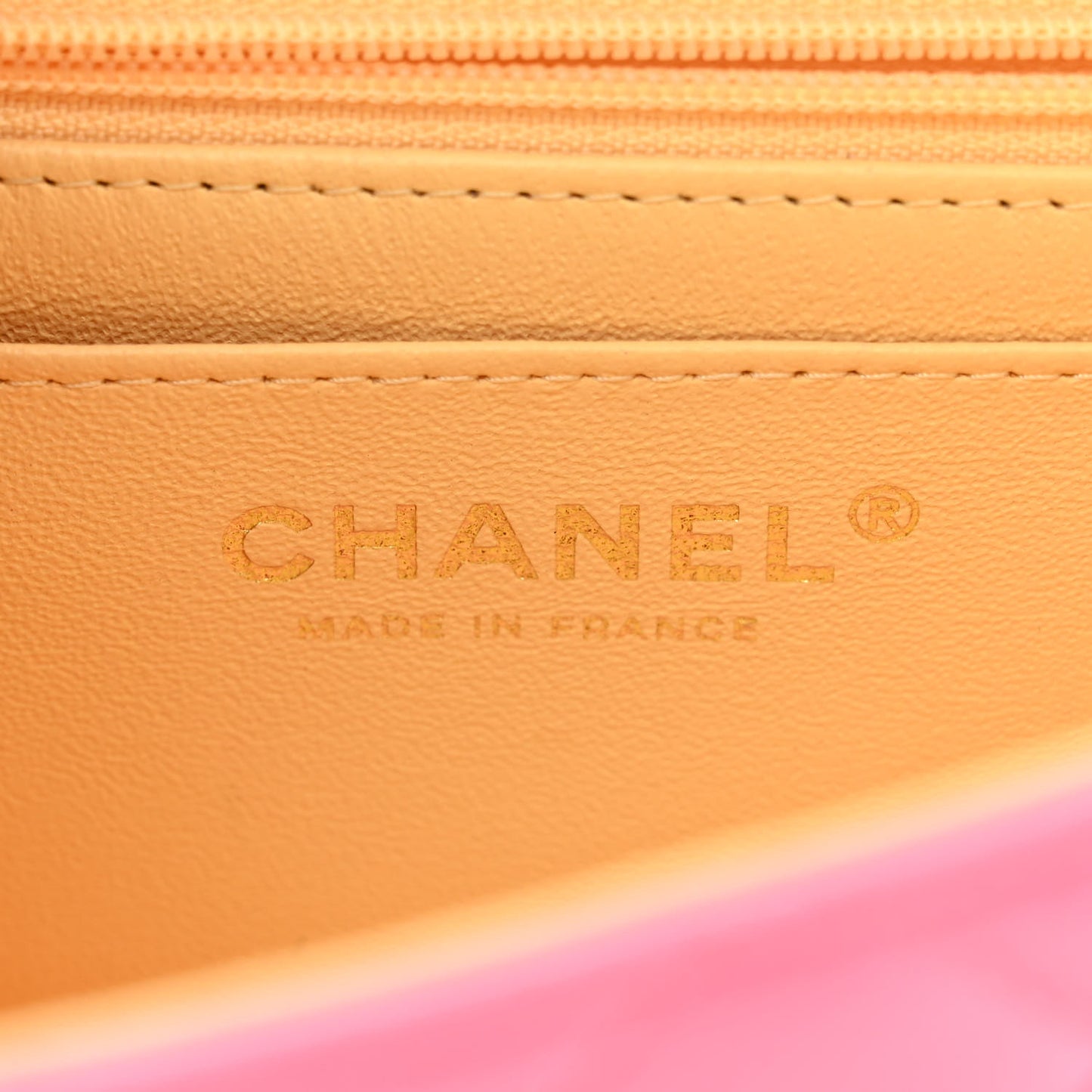 Lambskin Quilted Mini Rectangular Flap Pink Yellow