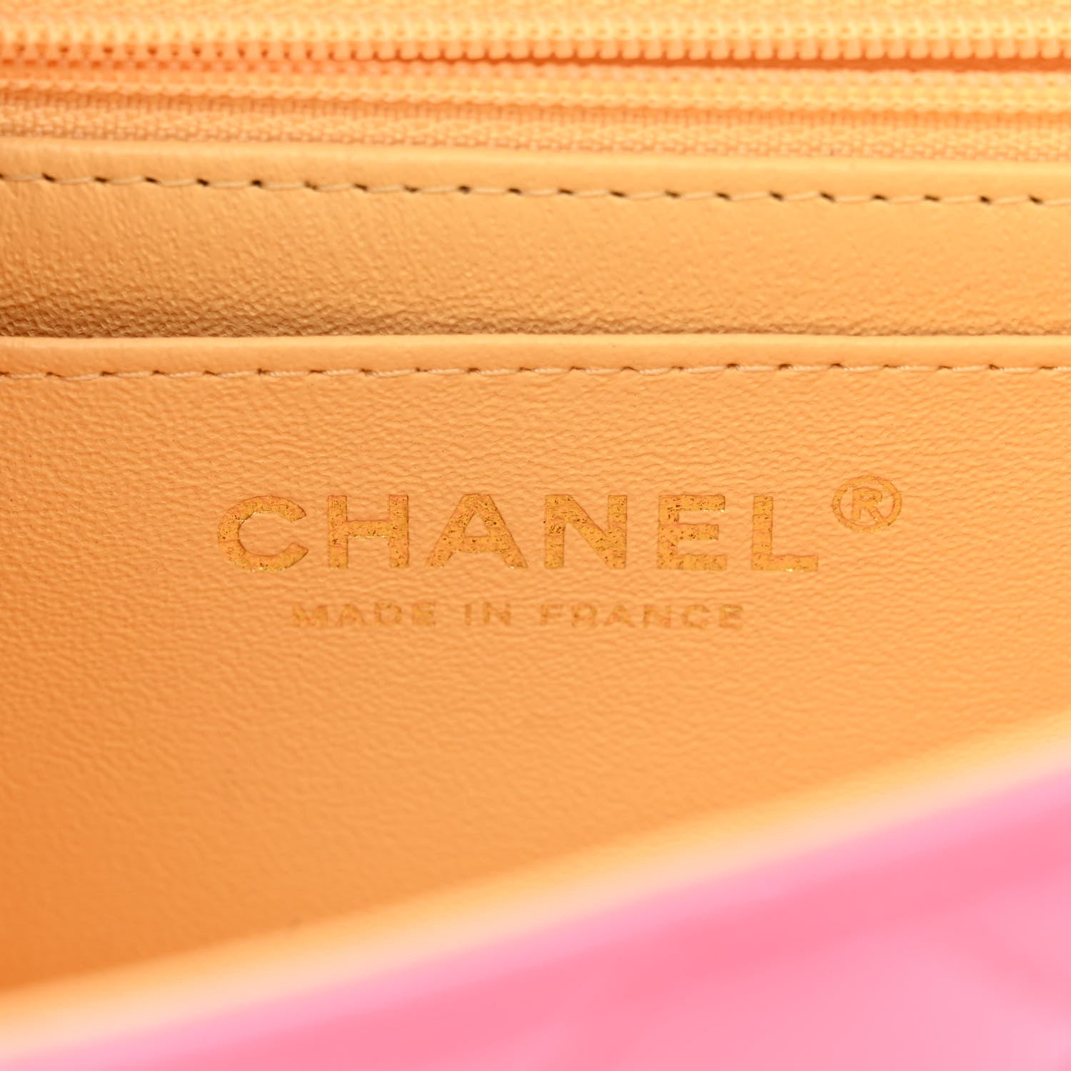 Chanel Lambskin Quilted Mini Rectangular Flap Pink Yellow 6 of 11